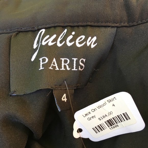 JULIEN PARIS WOOL LACE DESIGN SKIRT - Picture 2 of 7